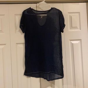 Almost Famous Sheer Dark Navy Tee